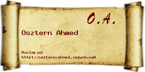 Osztern Ahmed névjegykártya